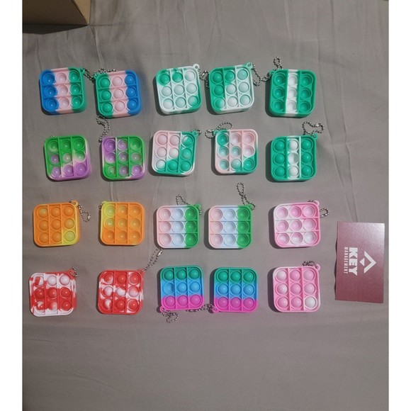 20 pack of small pop it toys with keychain